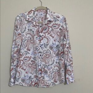 Tayion Montee Holland men Paisley Shirt White M button down casual festival Y2K